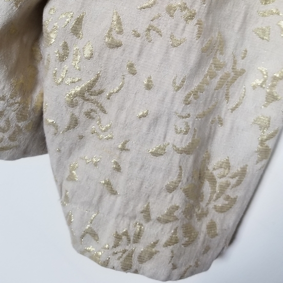 Chico's Beige Gold Embroidered Bolero 2 - Picture 3 of 4